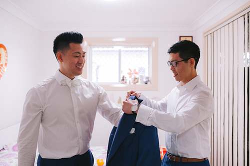 Groom Getting Ready