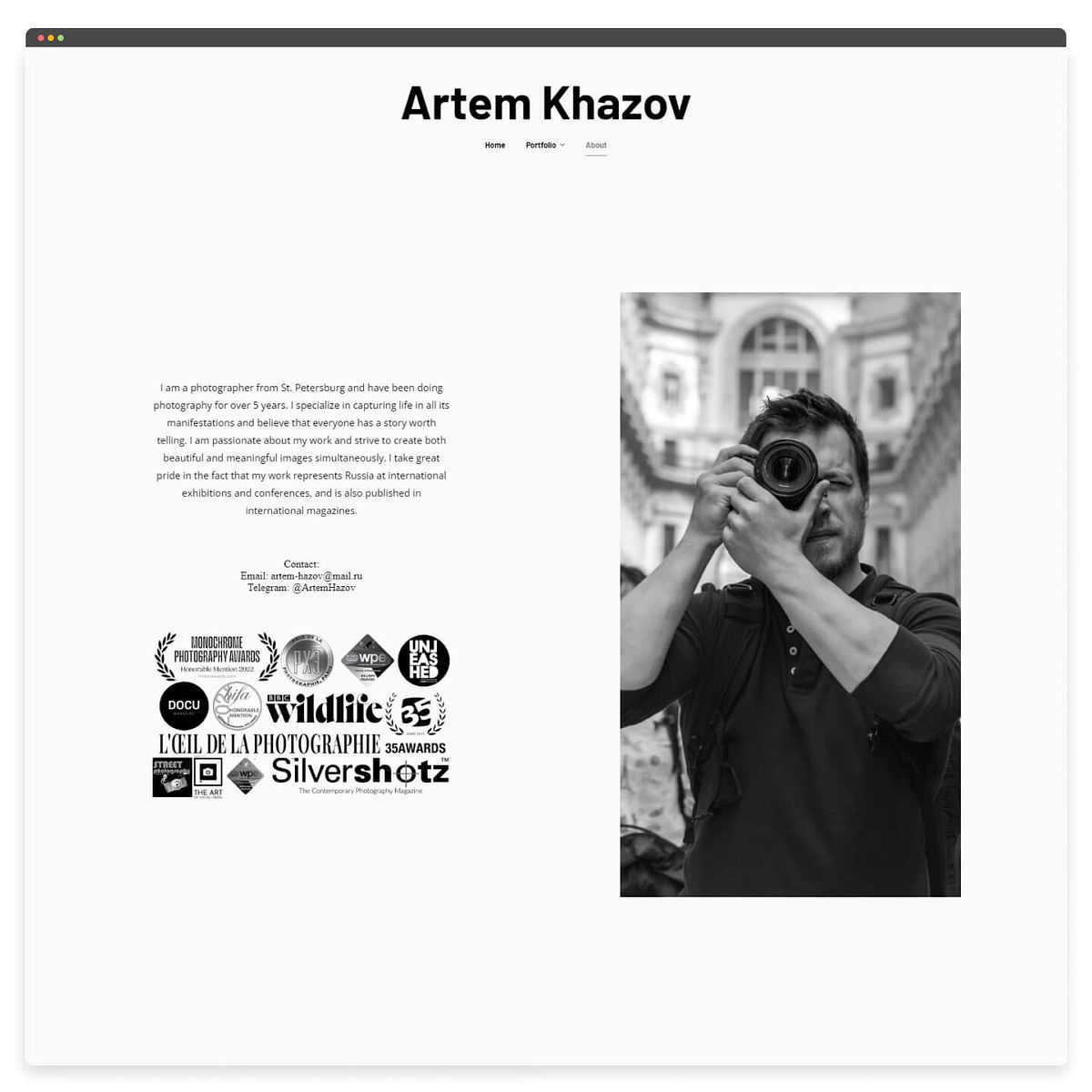 Het fotografieportfolio van Artem Khazov