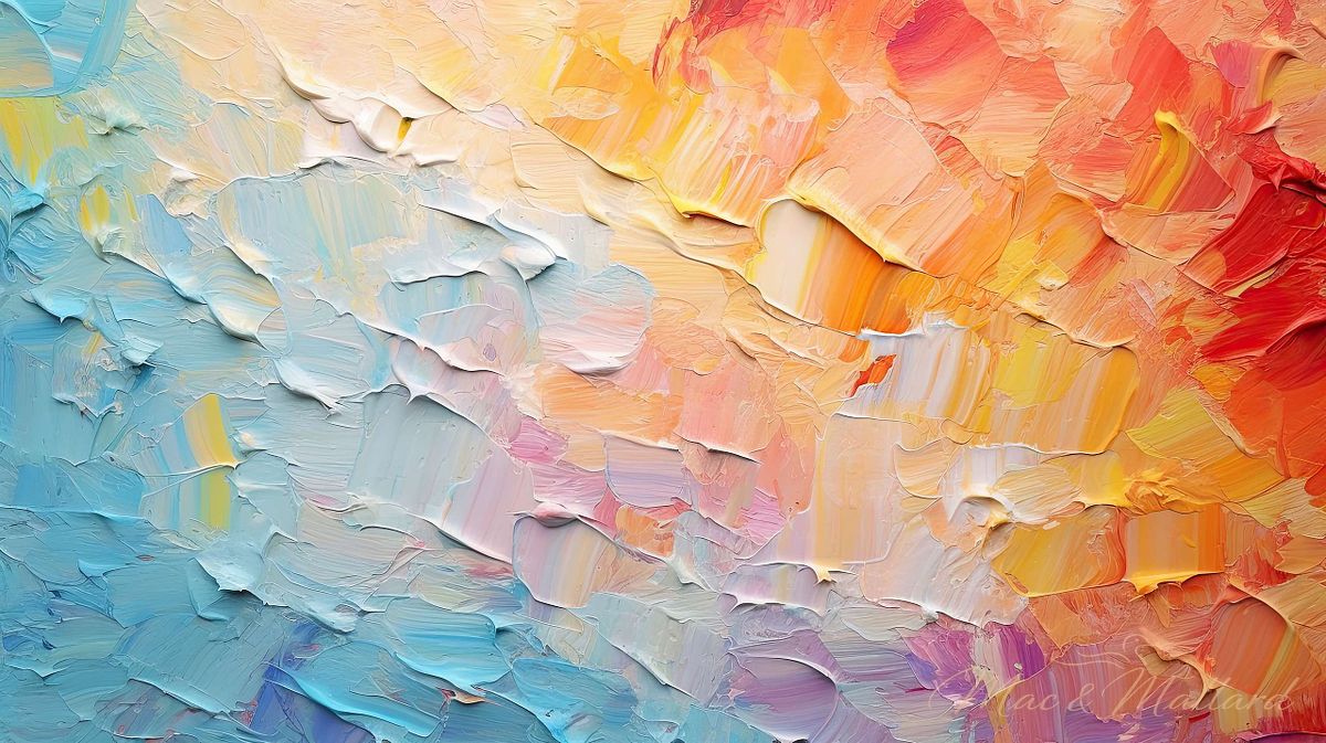 Abstract colorful oil painting background. Illustration AI Gener
