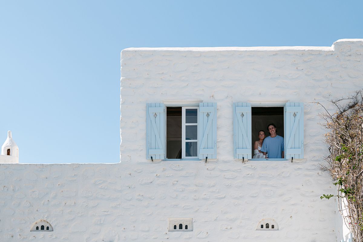 romantic wedding couple in Paros Cyclades Greece &ndash; destination wedding photographer