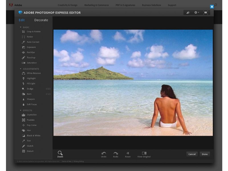 Photoshop Express -Retouche photo sans outil de code