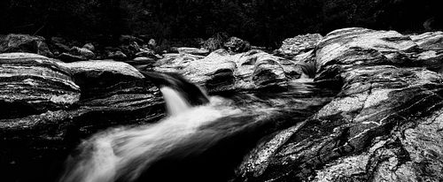 Black & White, minimalist, monochromatic, tonal, texture,  stream, waterfall, long exposure, Sabino, Saguaro, layers, mountain, Tucson, Arizona, dessert