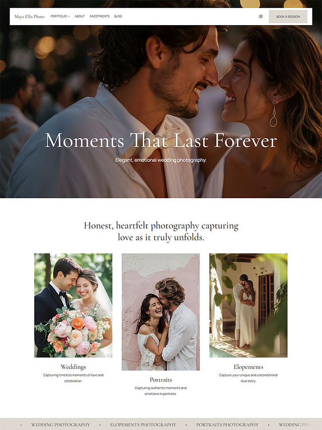 Baseline - Pixpa Wedding Portfolio Website Template