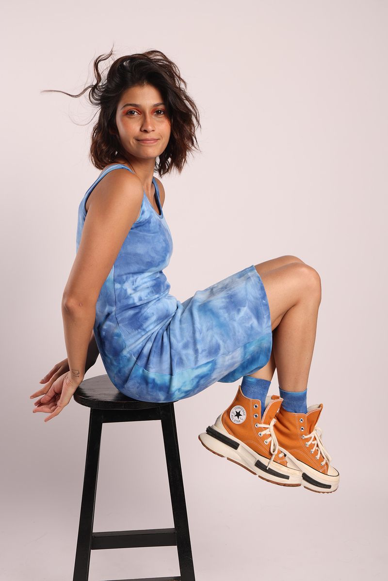 Rib Dress Summer Blue Sky