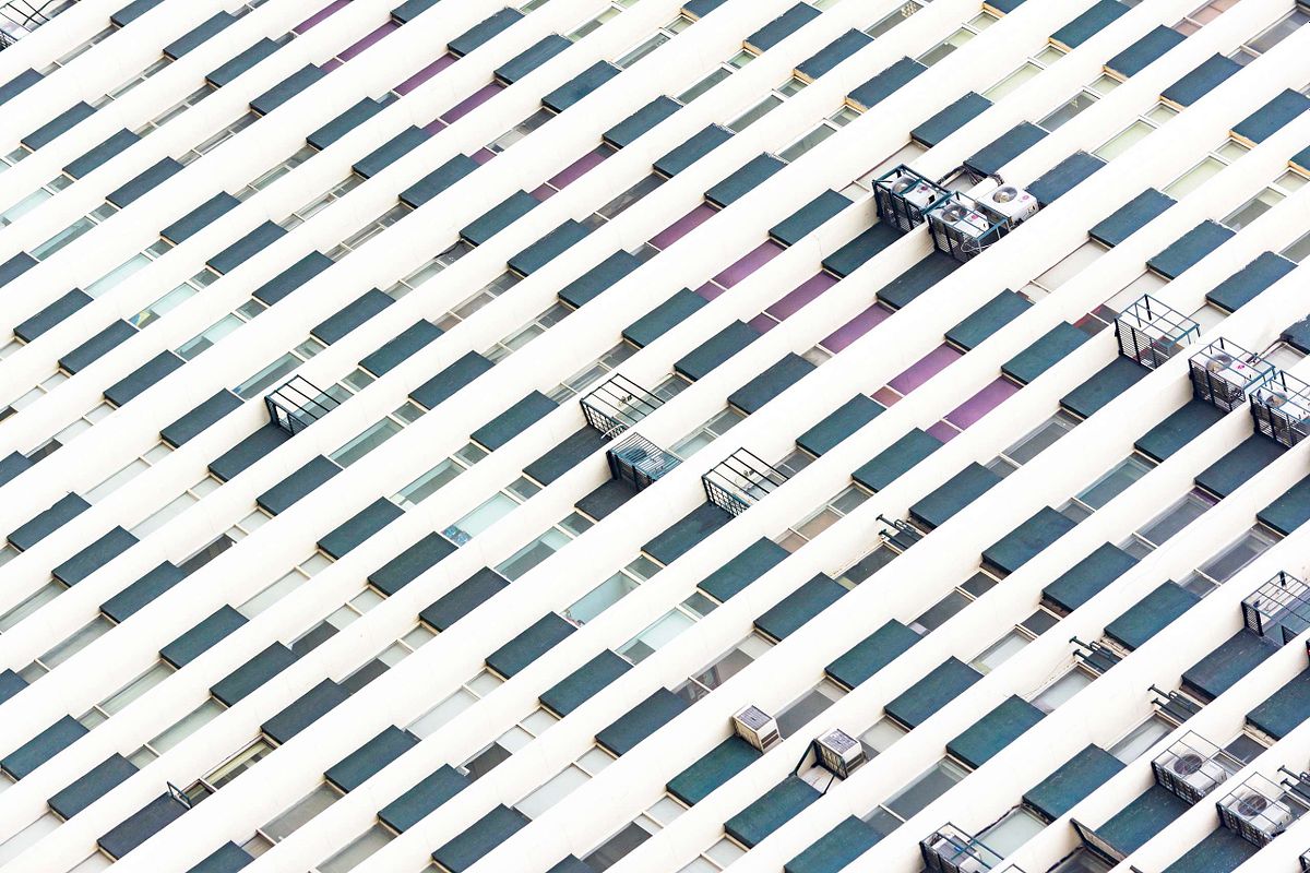 Close  view of architectural building,  Diagonal shot