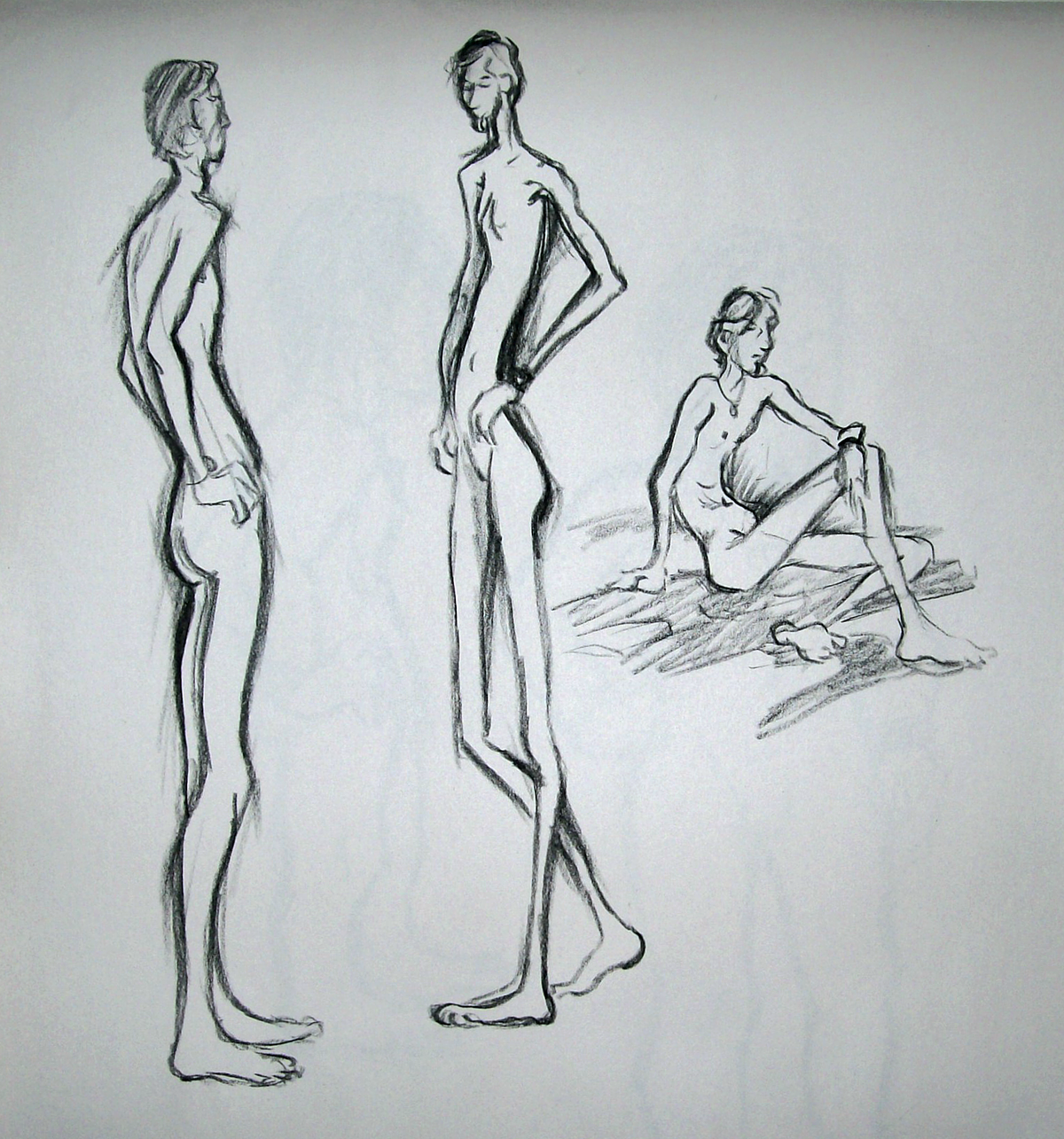 elongated figures