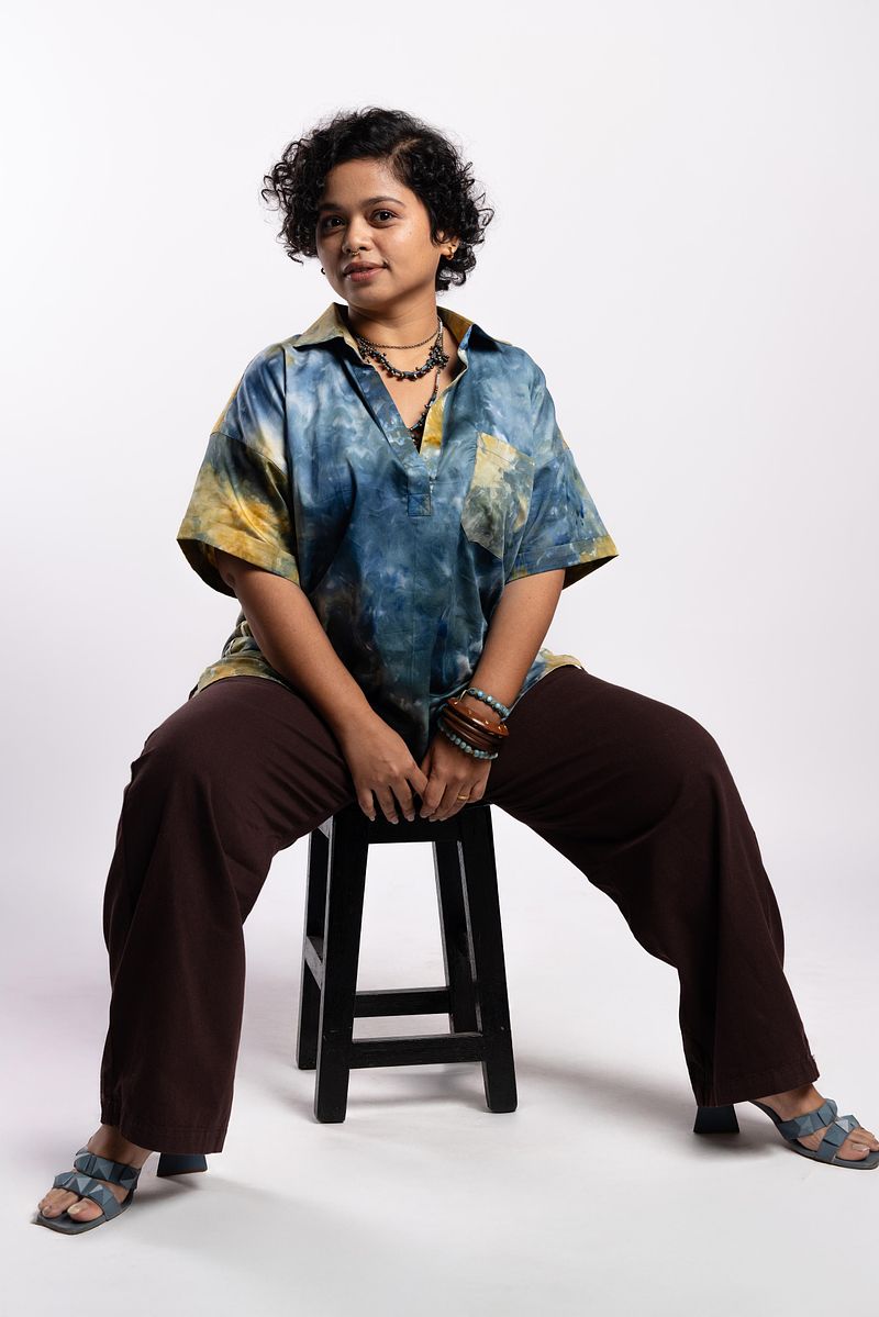 Popover Kurta Shirt Golden Hour (Blue Gold)