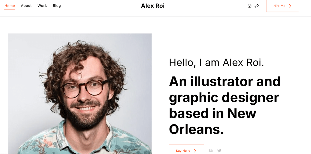 Pixpa's website sjabloon Porto