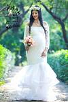 DP019 - White Net Ruffled Puffy Gown