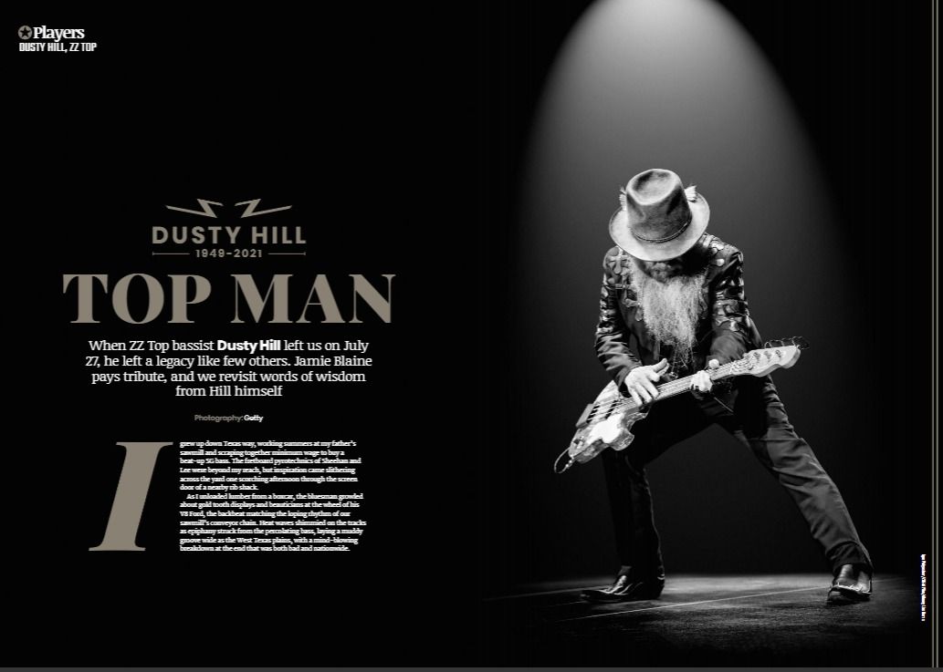 Dusty Hill of ZZ Top - Bassplayer Magazine Double spread - by Igor Rockxposure