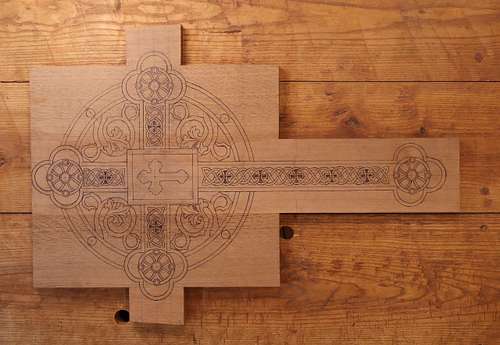 Reliquary laid out and ready for cutting