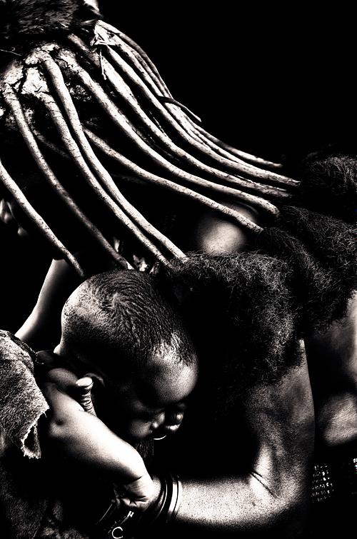 Portrait d'une femme et son enfant Imbas de Namibie