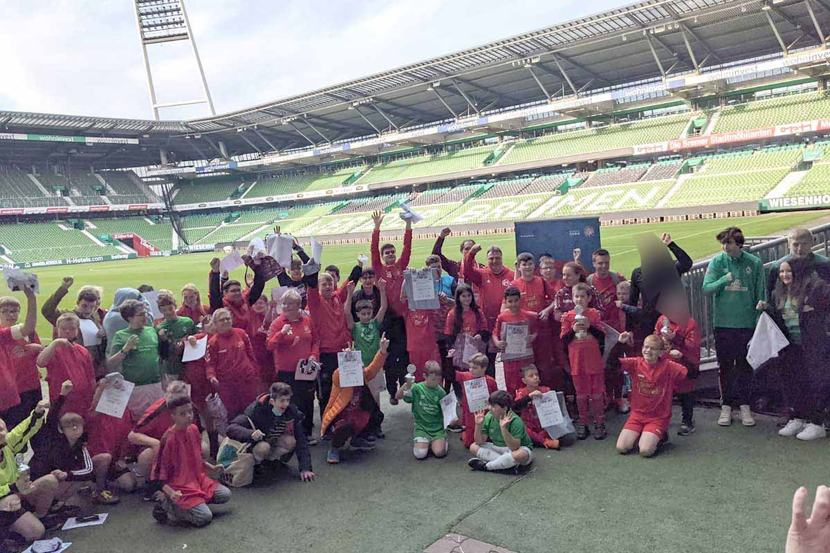 Siegerehrung im Weserstadion