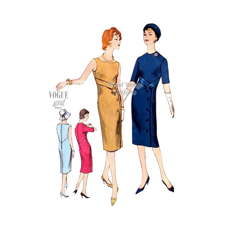 60s Empire Waist A Line Dress Pattern, Simplicity 7432 | Virtual Vintage