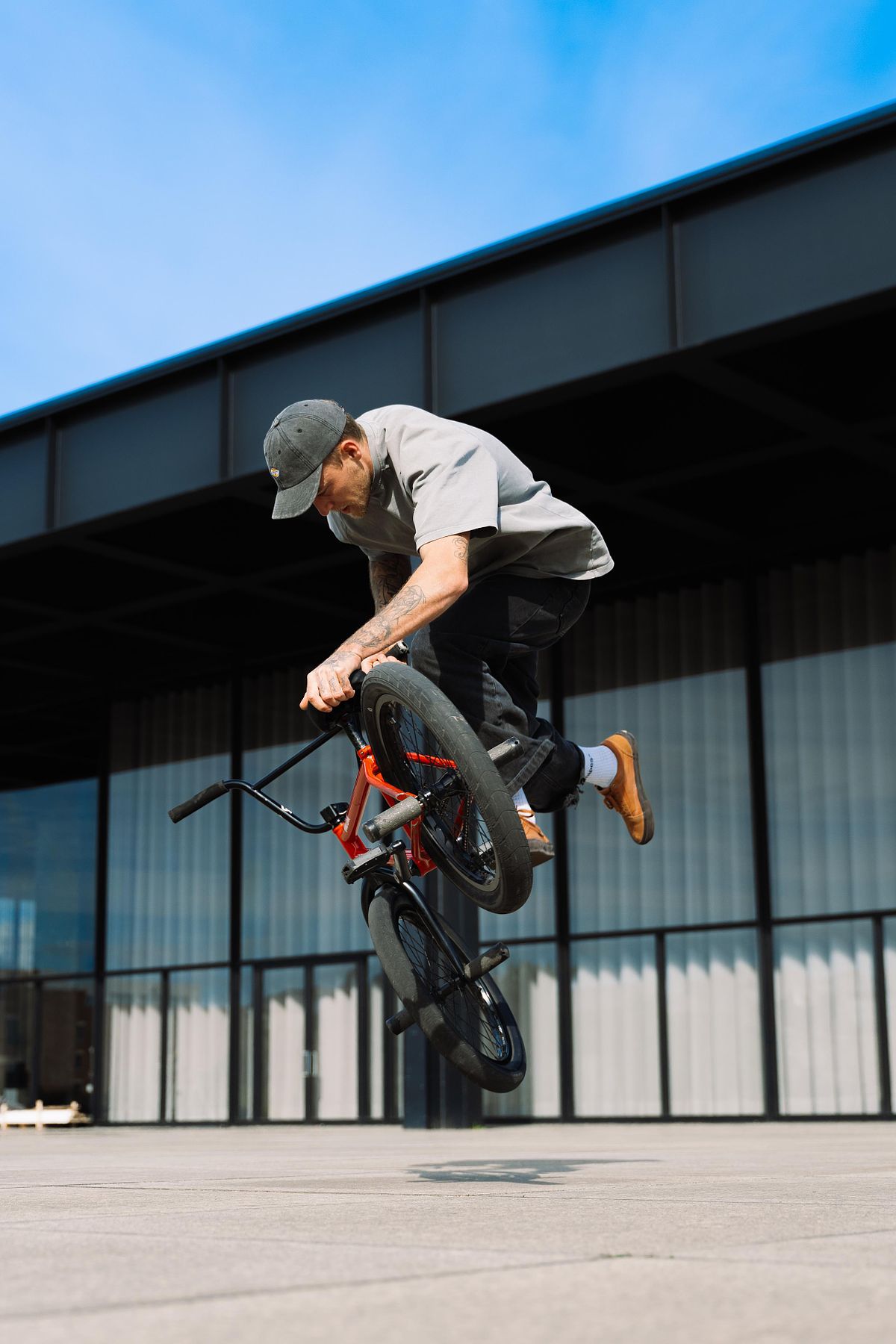Dustyn Alt performing a Flatland bmx trick