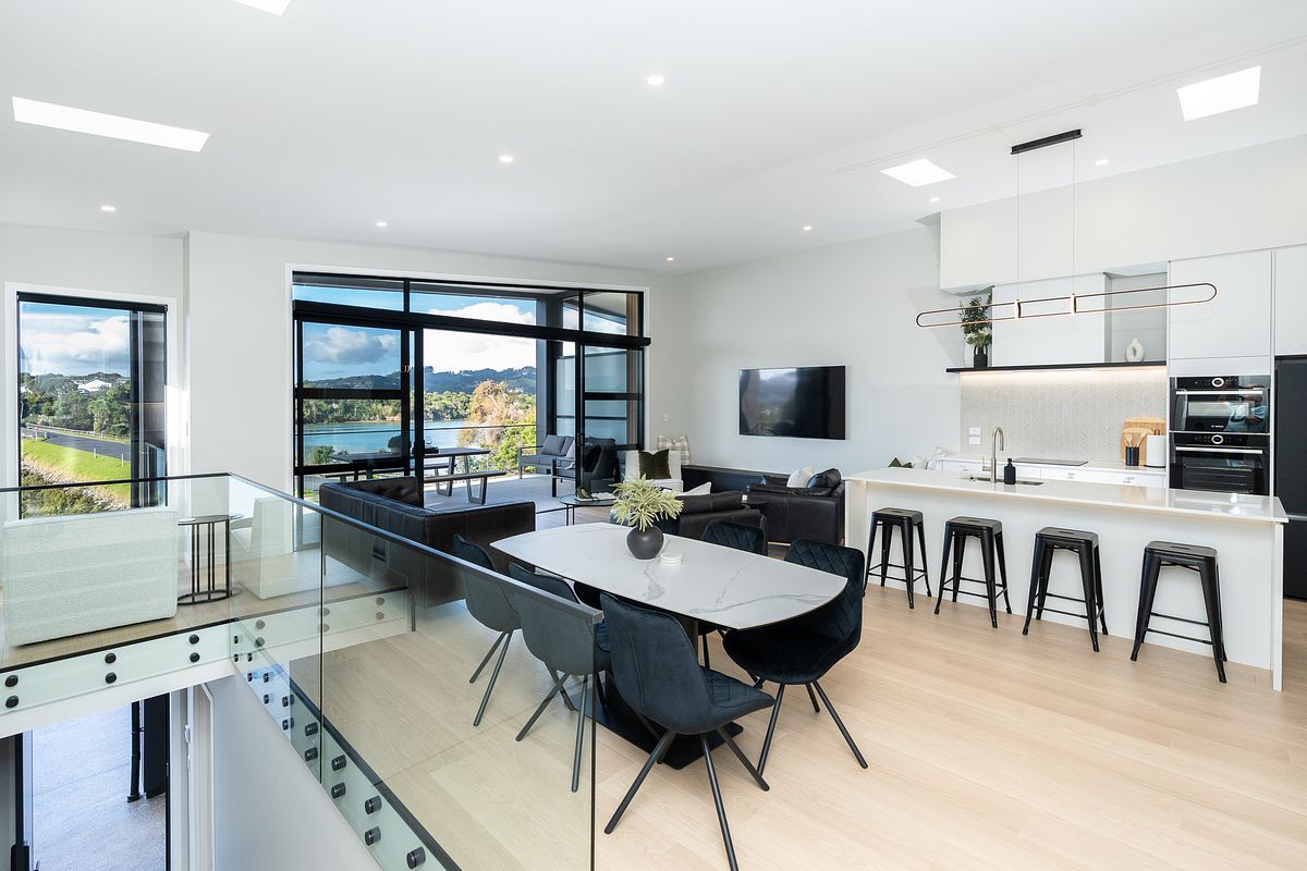 Professional interior architectural photography for a Hamilton central apartment by Flax Cove Studio.