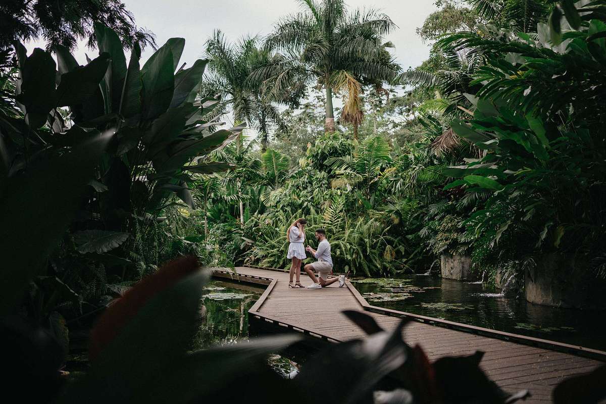 Photographer capturing engagement at Nayara Springs Costa Rica