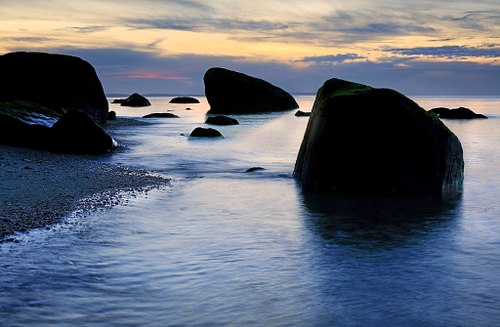 Evening blue light on Long Island Sound.