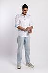 Signature White Premium Cotton Shirt - Summer Sky