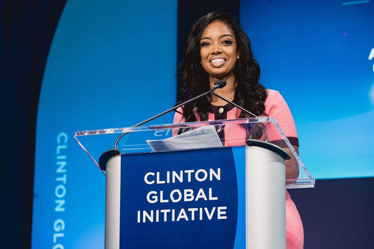 Arian Simone, President of the Fearless Fund, speaks at the Clinton Global Initiative 2024 — captured by Emmages during her keynote on bold investment and equity