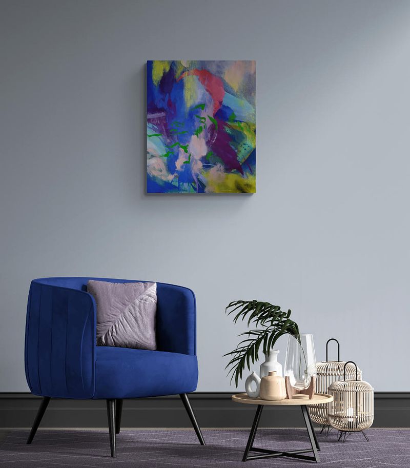 Cercle Rouge, peinture abstraite moyen format