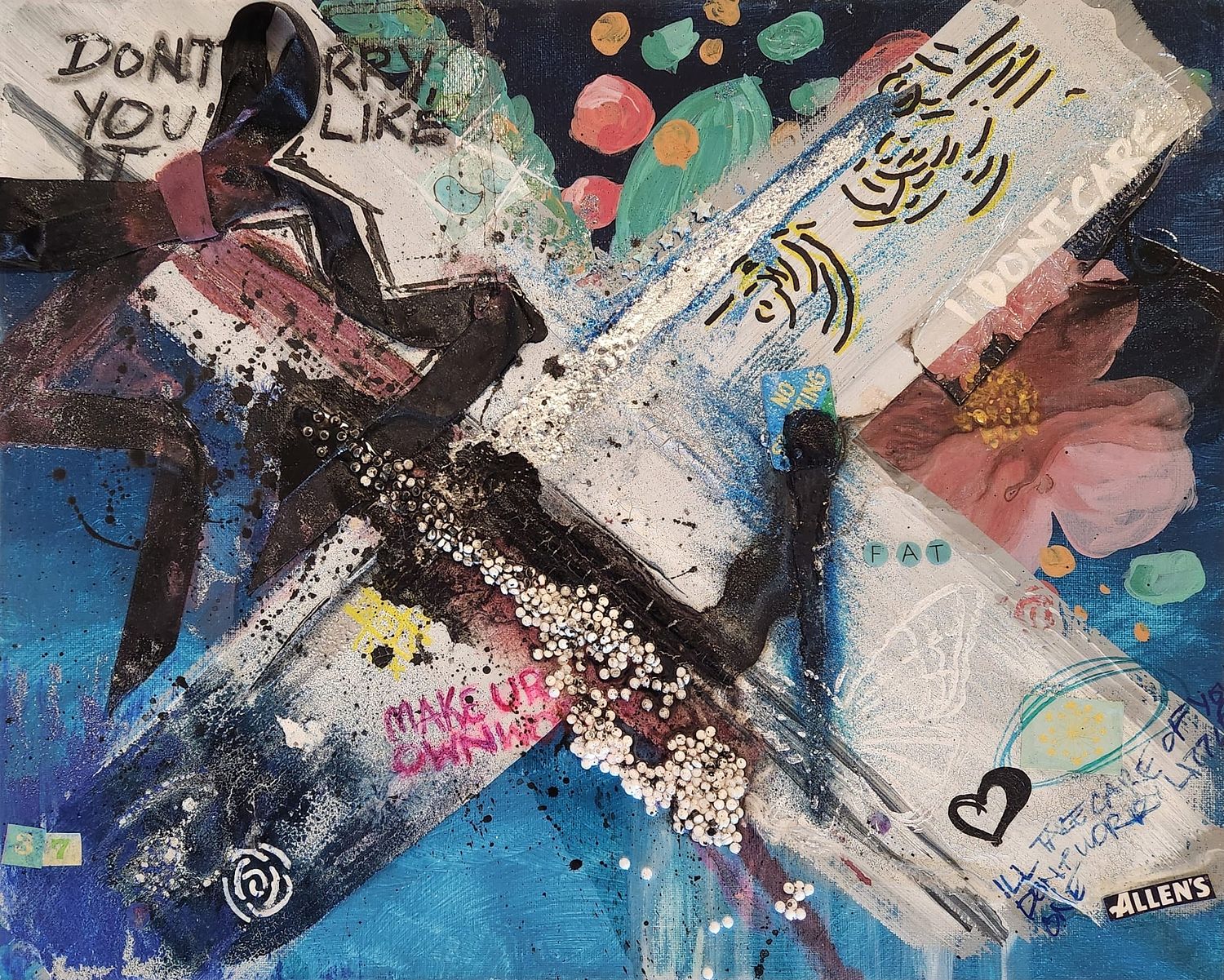 Mixed media abstract, by Elle Rosen.