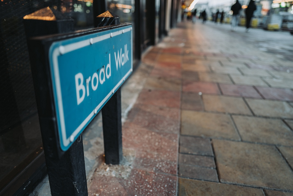 Broad walk street sign Harlow