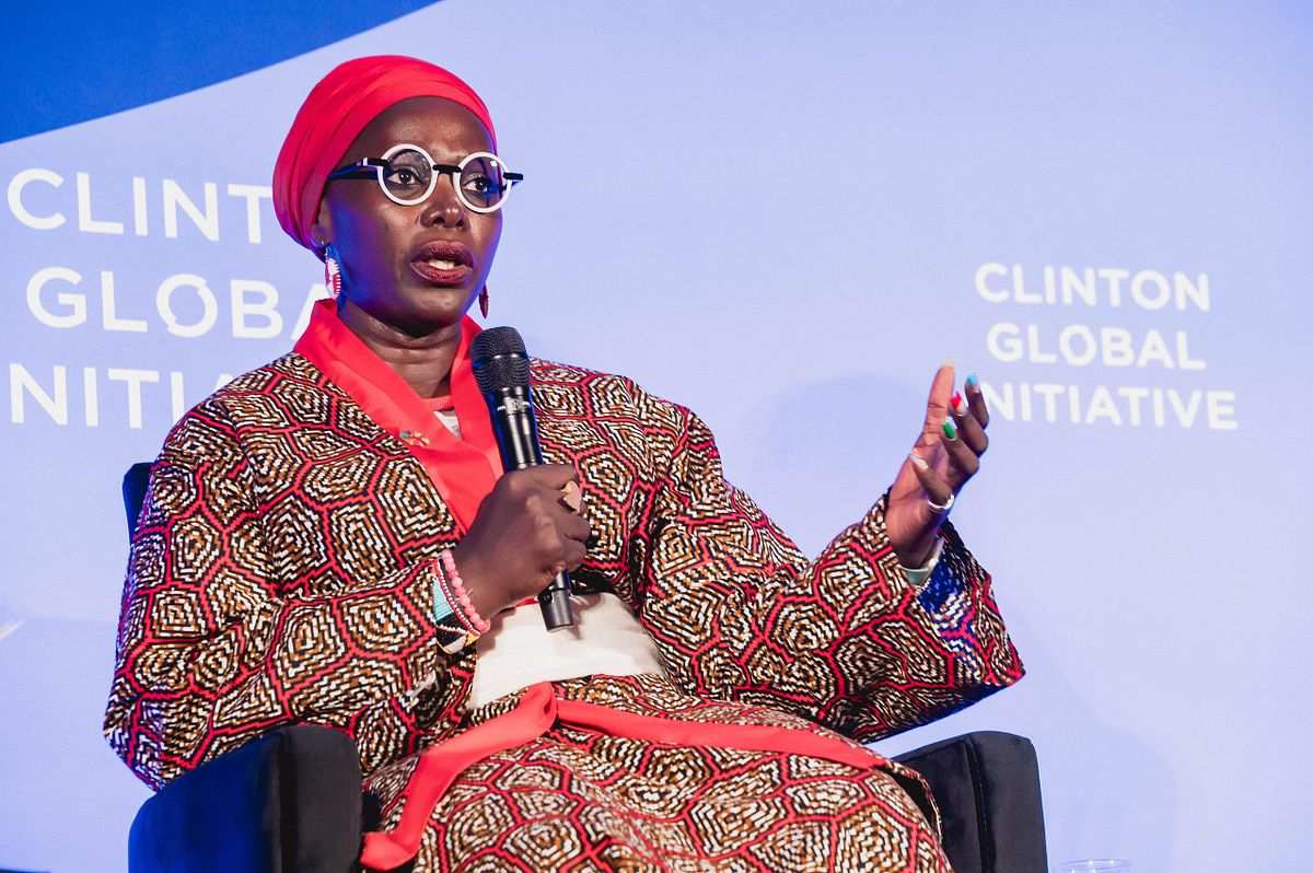 Corporate event photography capturing a speaker addressing digital inequity during a panel at the Clinton Global Initiative 2024 Annual Meeting in New York City, highlighting leadership, innovation, and inclusion.