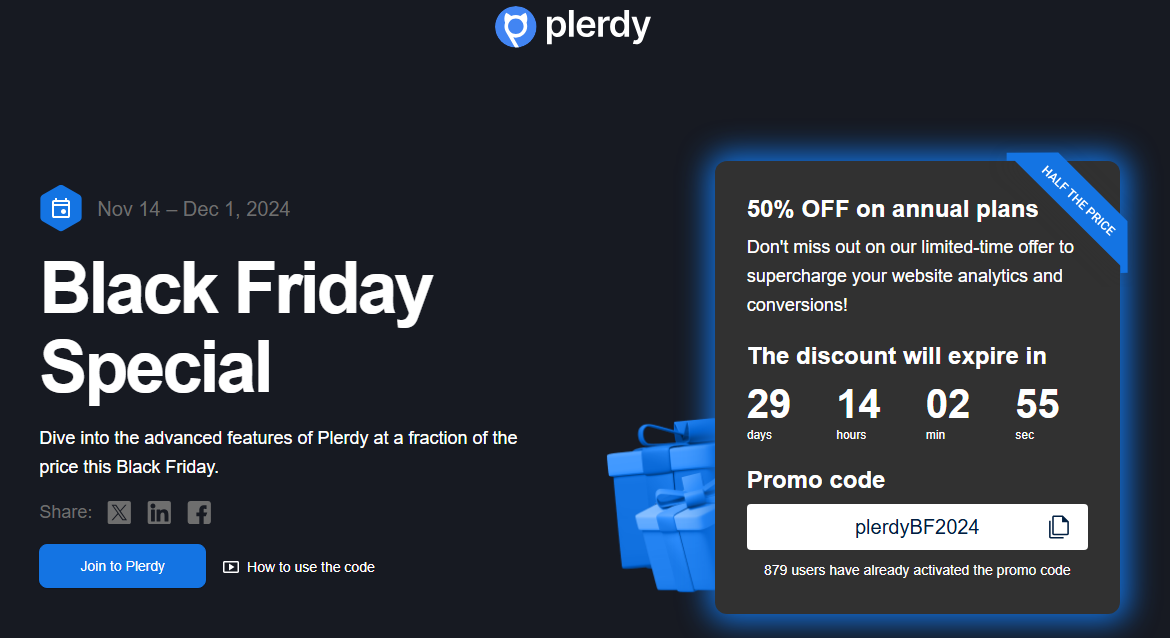 Plerdy Black Friday deal