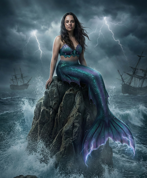 Stormy Seas &bull; [Mermaid Fantasy AI Portrait]