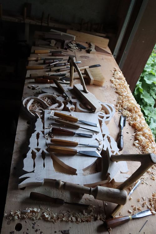 Roughing in rope carving on stemma