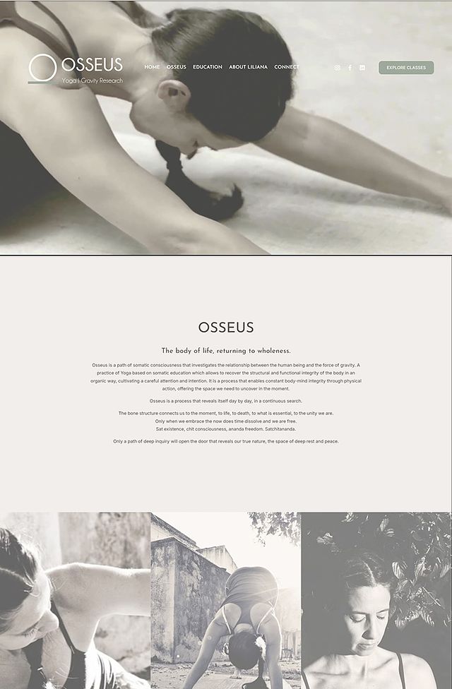 Osseus Yoga Portfolio Website Examples