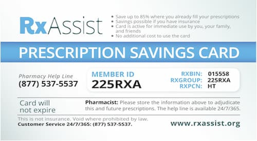 rx assist prescription savings card for hot flash medication