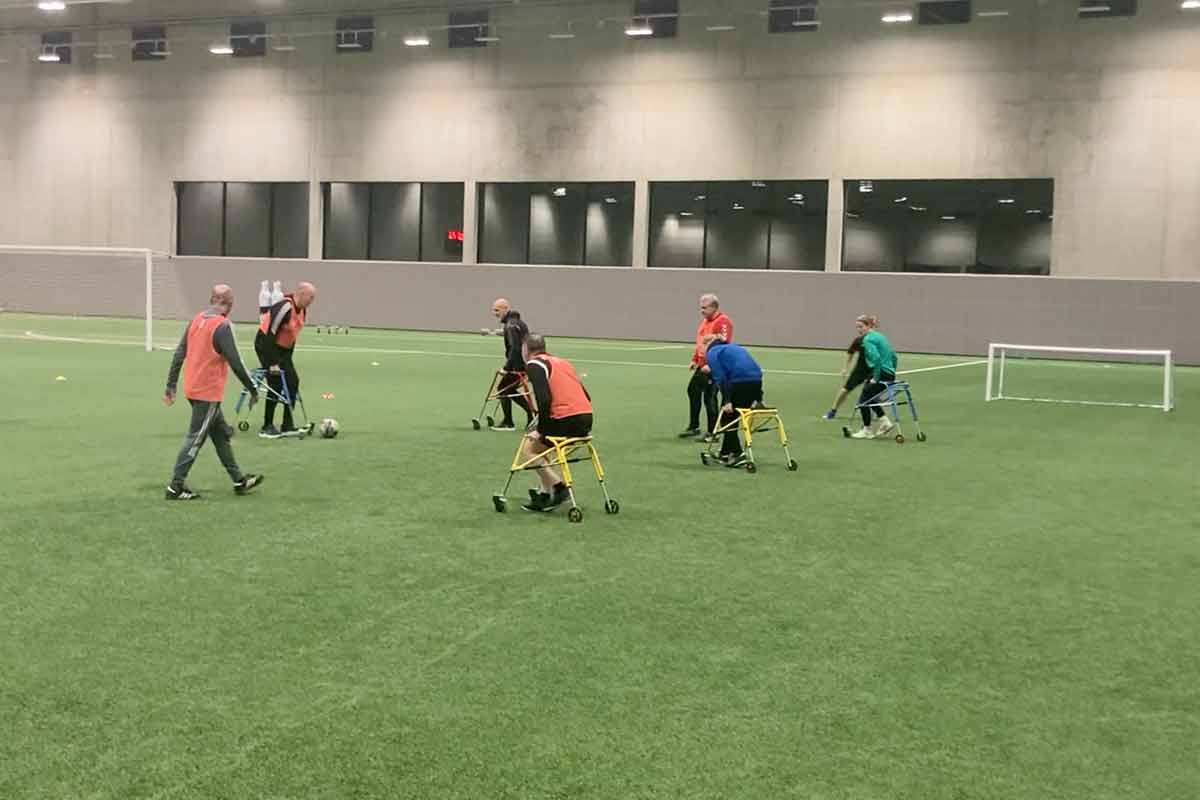 Praktische Trainingseinheiten in der großen Sporthalle