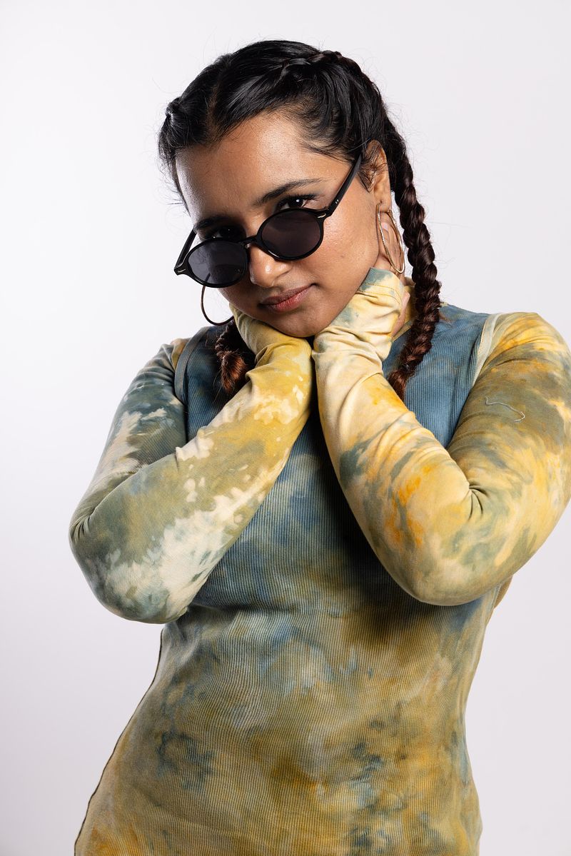 Ribbed Dress Golden Hour (Blue Gold)