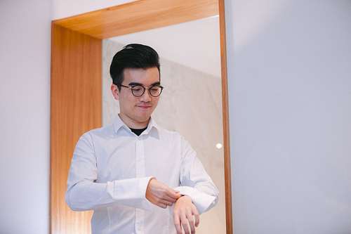 Groom Getting Ready