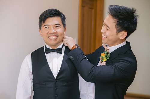 Groom Getting Ready