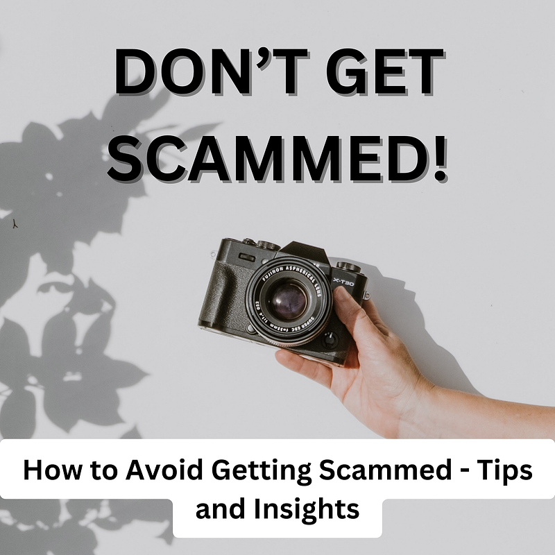 Don't get Scammed.... Photographers do it TOO