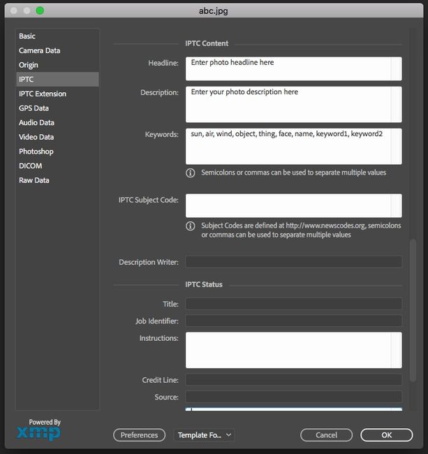 IPTC Photo Data