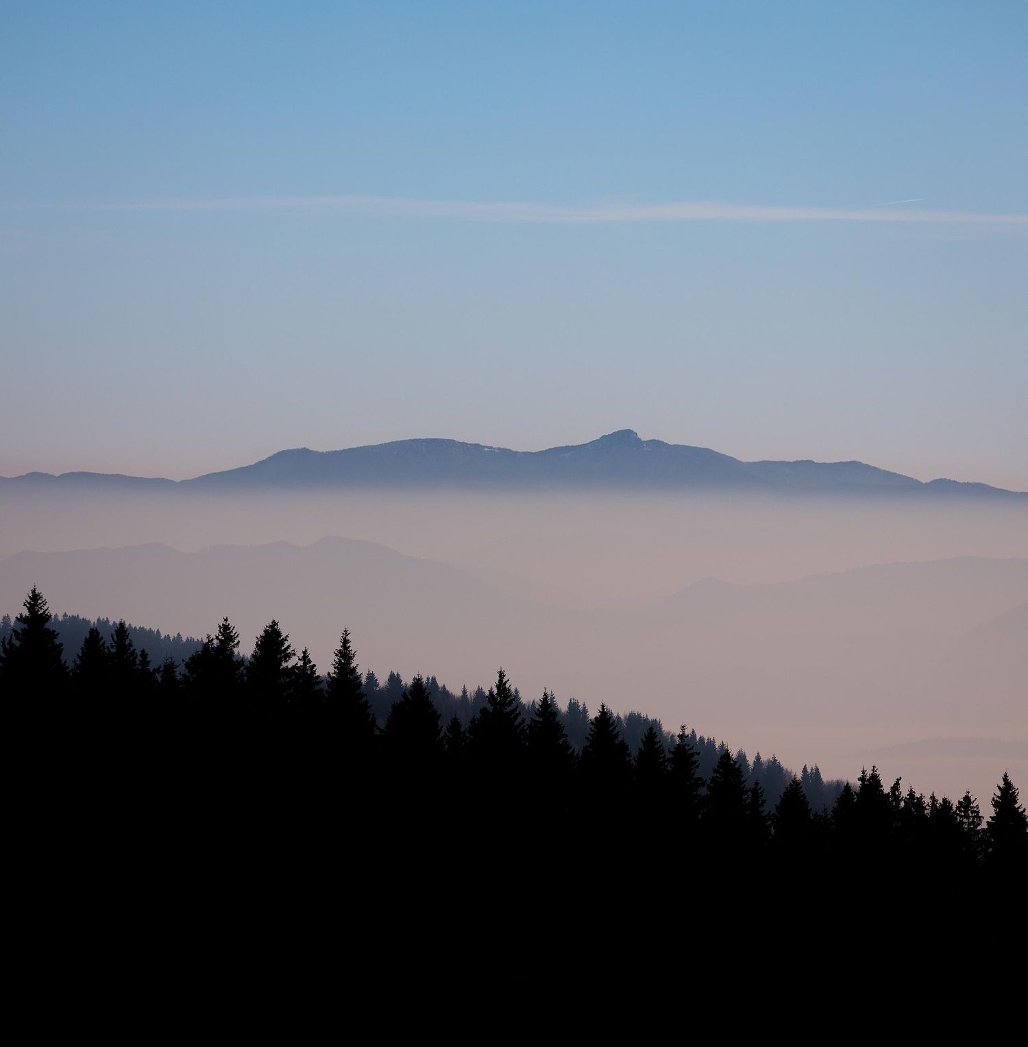 Les montagnes dans le brouillard