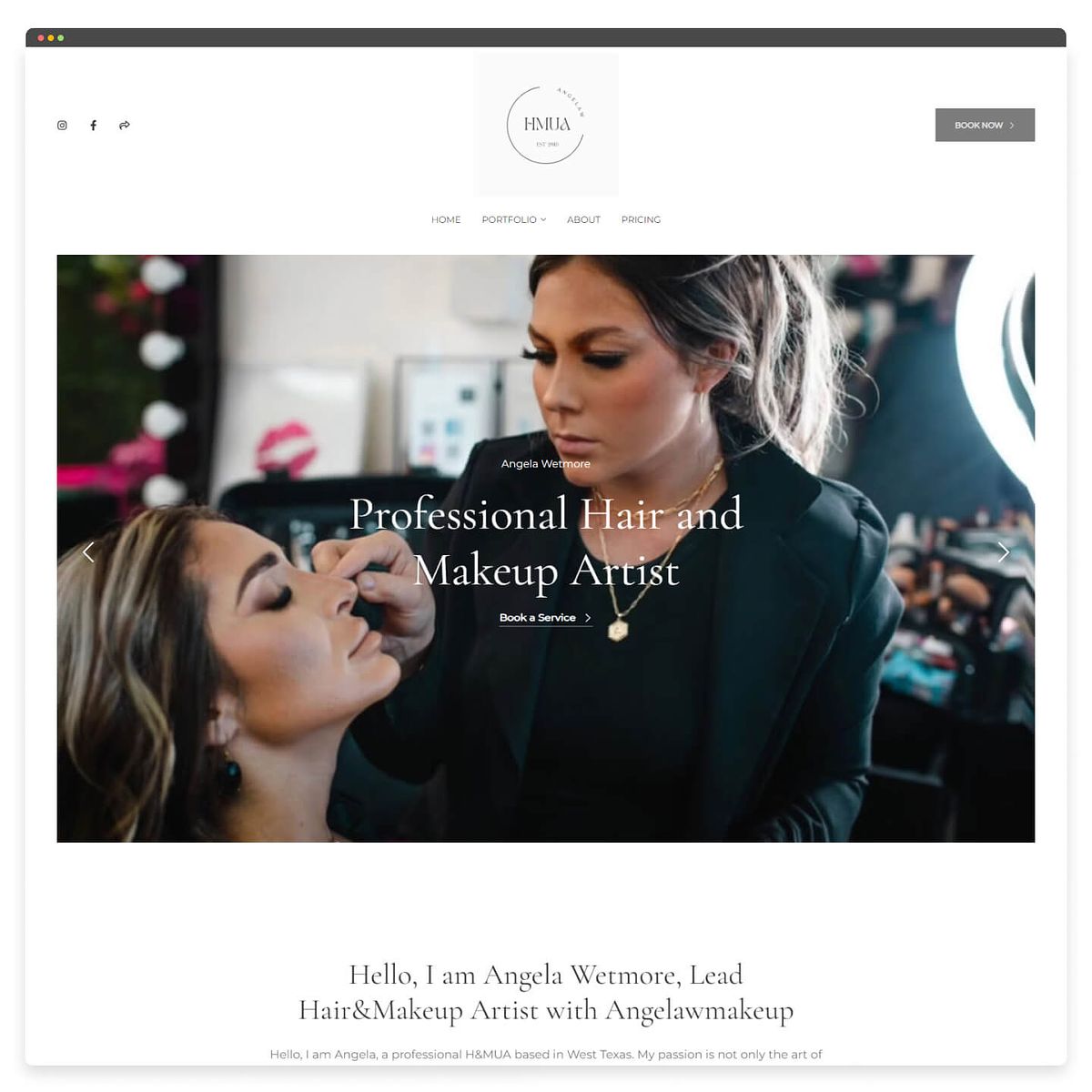 home page of Angela Wetmore