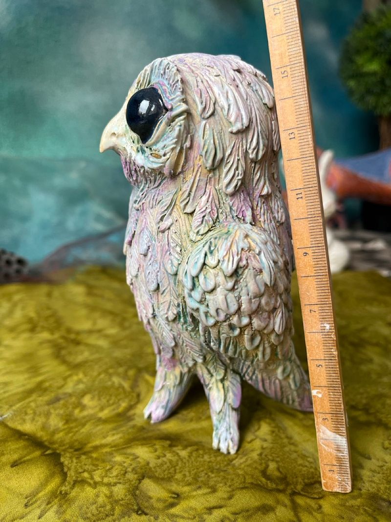 Tender Owl on Watch, little ceramic sculpture