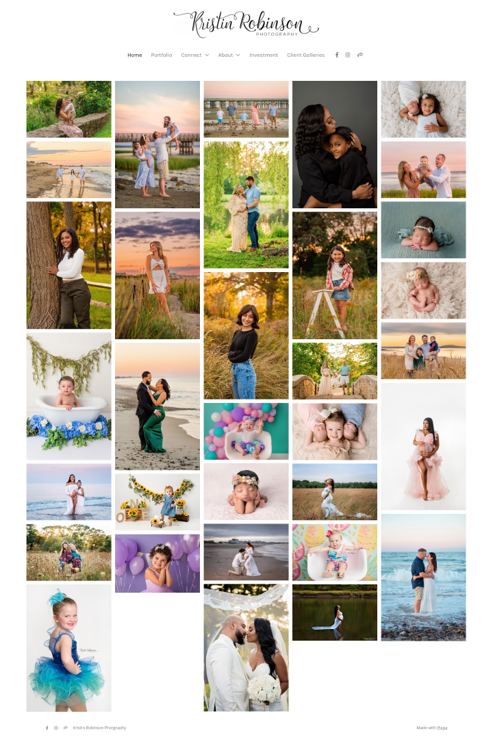 Screenshot of a Photography Portfolio Website