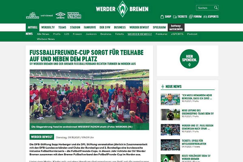 FußballFreunde-Cup sorgt für Teilhabe auf und neben dem Platz