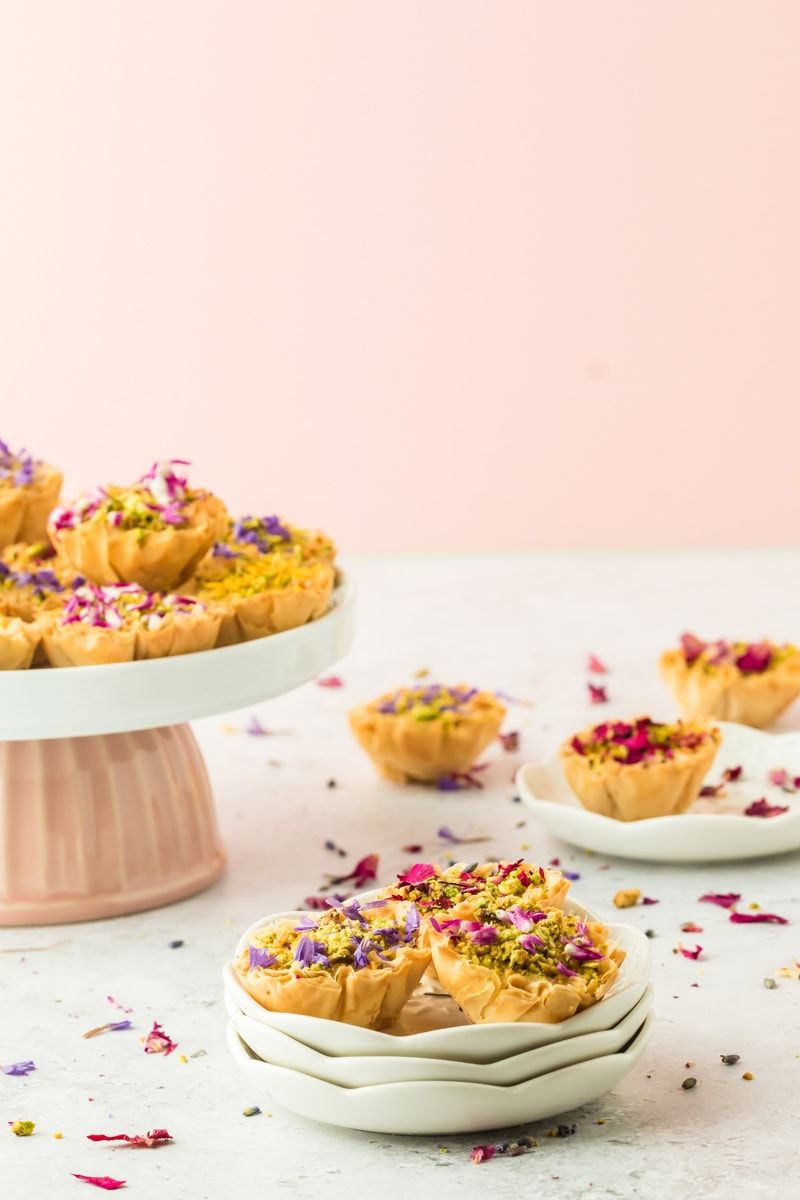 Stack of mini baklava bites