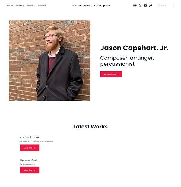 Jason Capehart, Jr. Exemples de sites Web de portfolio