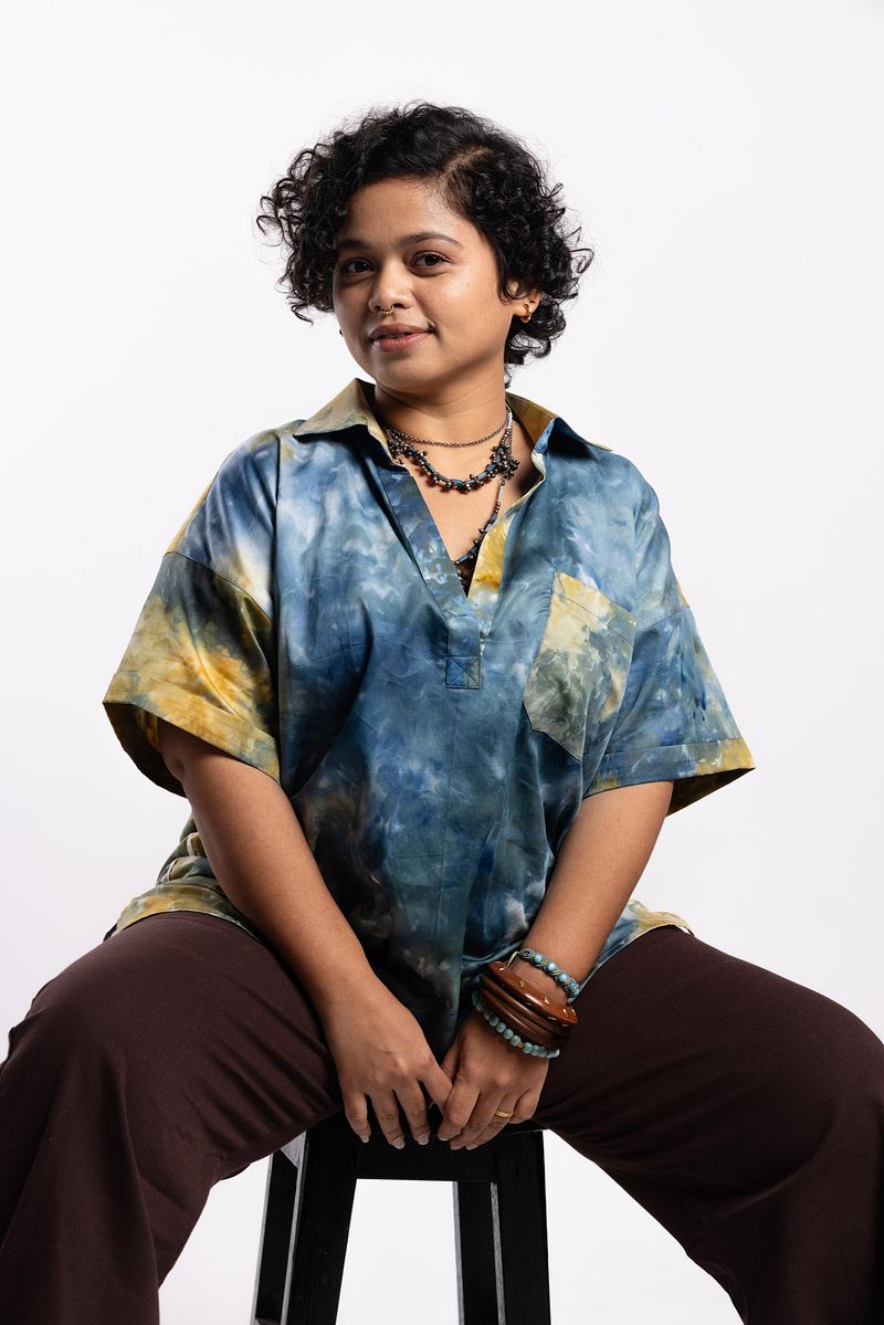 Popover Kurta Shirt Golden Hour (Blue Gold)