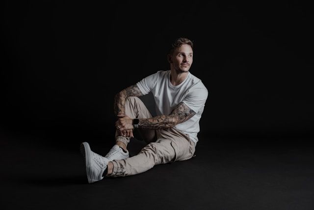 Image of a male model posing