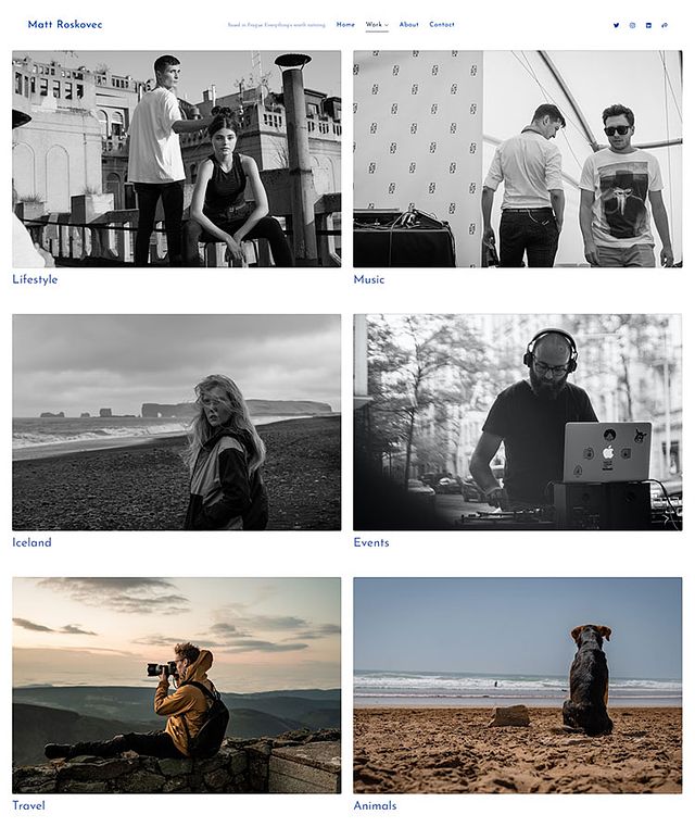 Matt Roskovec Portfolio Website Examples