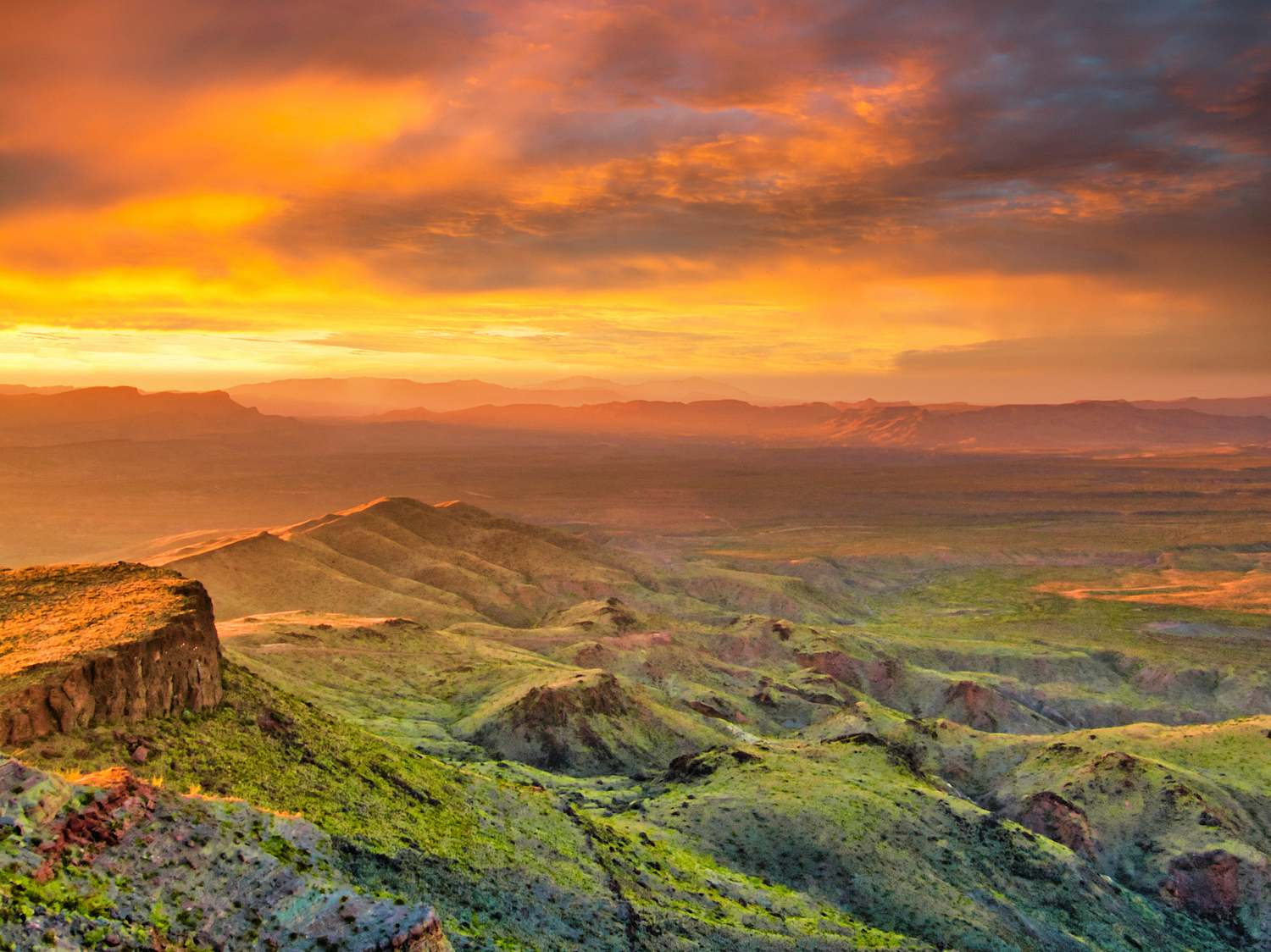 Dramatic Sunrise Over Rugged Landscape of West Texas